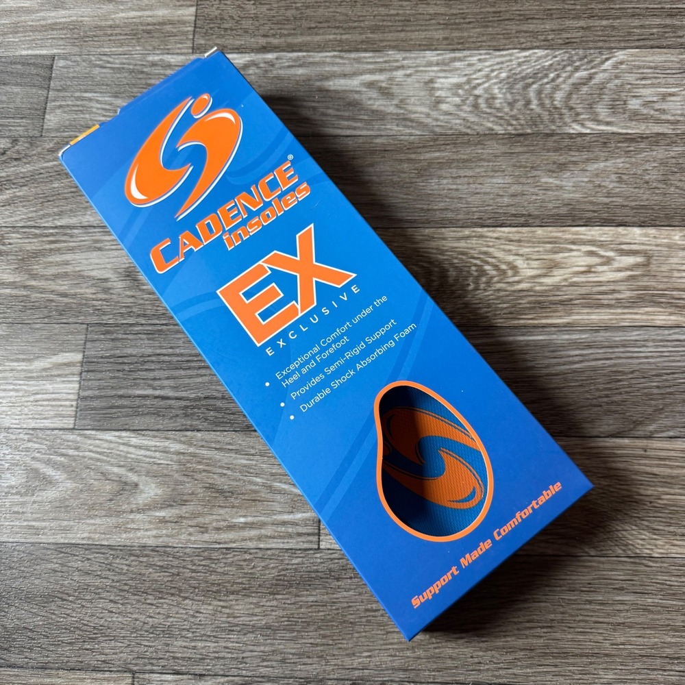 Cadence EX Exclusive Insoles Mens Size J 15.5-16.5 Blue Orthotic Support